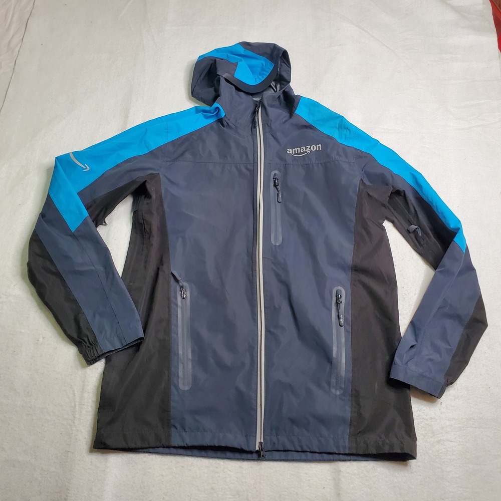 Amazon Unisex Tropical Rain Shell Jacket Blue Grey Reflective TRSJ01U Size Small